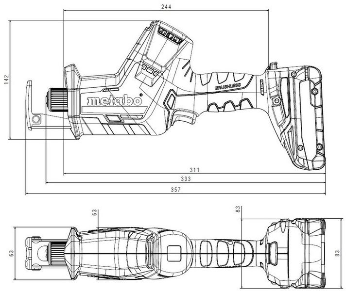 Акумуляторна шабельна пила Metabo SSE 18 LTX BL Compact (без АКБ) (602366850) 602366850 фото