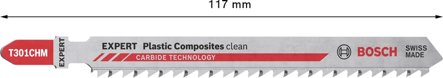 Пиляльне полотно Bosch EXPERT Plastic Composites Clean T301CHM 3 шт (2608900566) 2608900566 фото