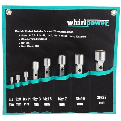 Набір трубчастих ключів Whirlpower 6-22 мм 8 шт (223437) 223437 фото