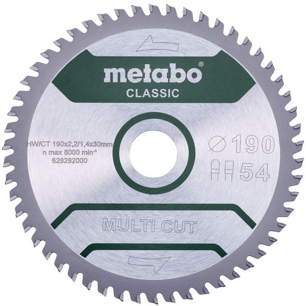 Пильний диск Metabo MultiCutClassic 190x30 54 FZ/TZ (628282000) 628282000 фото