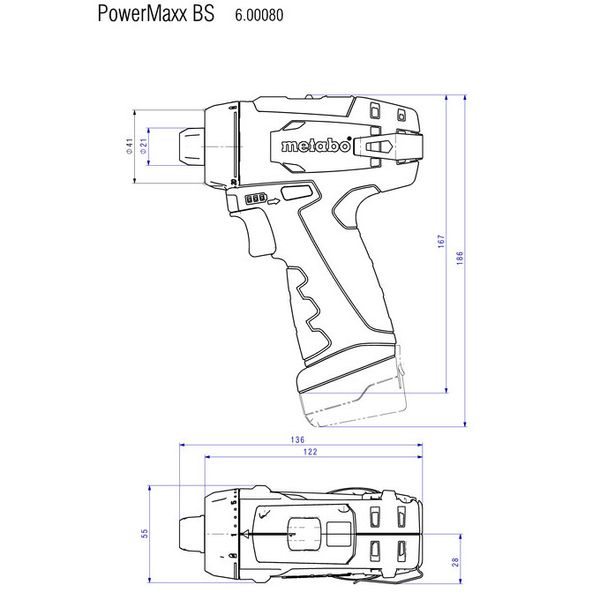 Акумуляторний дриль-шуруповерт Metabo PowerMaxx BS Basic Set (600080880) 600080880 фото