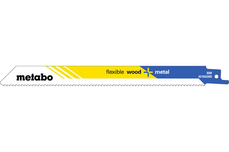 Полотно для шабельних пил Metabo «FLEXIBLE WOOD+METAL» 200х0.9 мм 5шт (631932000) 631932000 фото