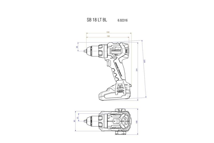 Акумуляторний ударний дриль-шуруповерт Metabo SB 18 LT BL (602316550) 602316550 фото