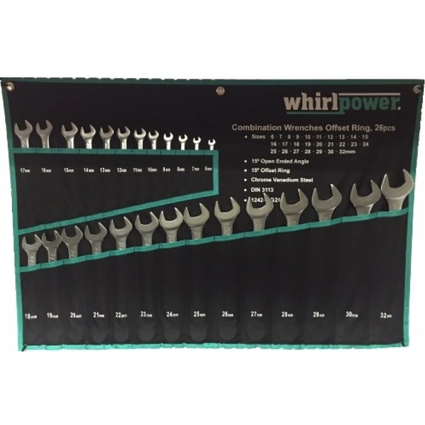 Набір комбінованих ключів Whirlpower 6-32 мм 26 шт в чохлі (223238) 223238 фото