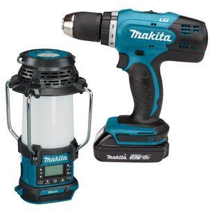 Фонарь с радиоприемником Bluetooth, USB Makita DMR057 + дрель-шуруповерт Makita DDF453SYX5 с АКБ и ЗП SET-DMR057-0624 фото