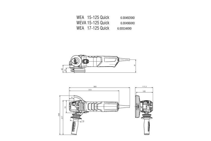 Болгарка Metabo WEV 17-125 Quick (600516000) 600516000 фото