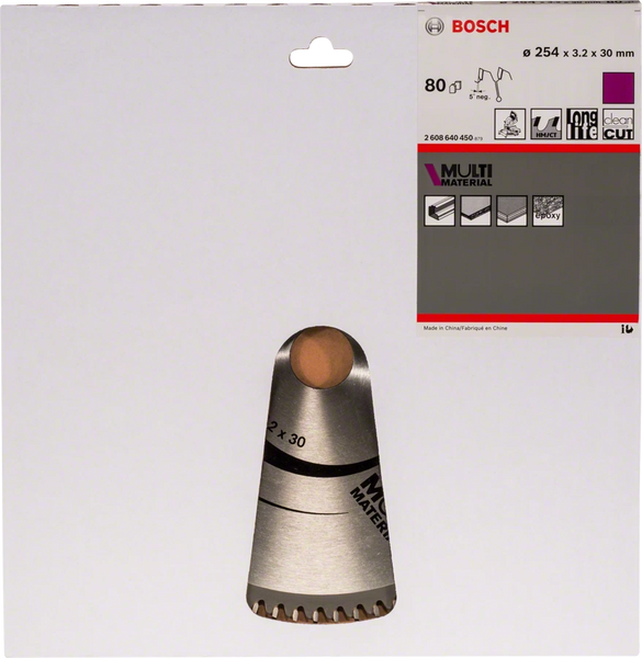 Пильний диск Bosch MULTI MATERIAL 254х30 (2608640450) 2608640450 фото