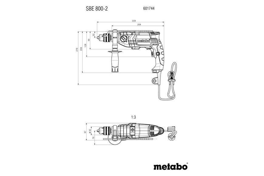 Ударний дриль Metabo SBE 800-2 (601744000) 601744000 фото