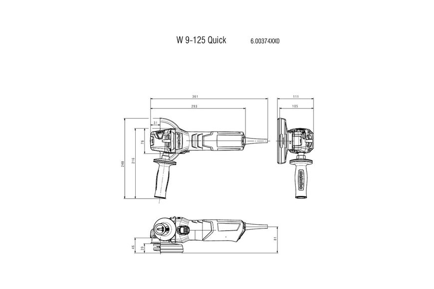 Кутова шліфмашина Metabo W 9-125 QUICK (600374010) 600374010 фото