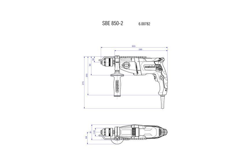 Ударний дриль Metabo SBE 850-2 (600782510) 600782510 фото