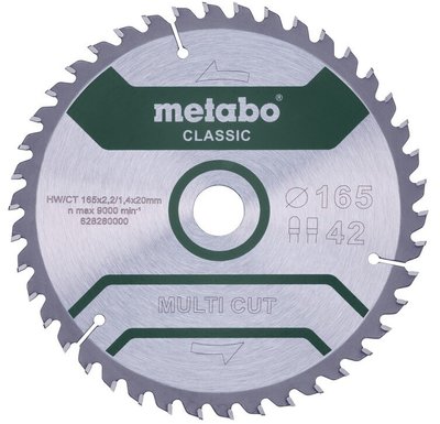 Пильний диск Metabo MultiCutClassic 165x20 42 FZ/TZ (628280000) 628280000 фото