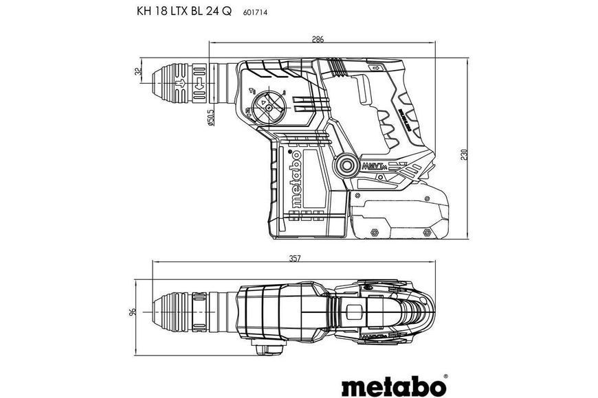 Акумуляторний перфоратор Metabo KH 18 LTX BL 24 Q (601714800) 601714800 фото
