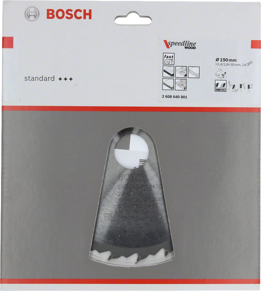 Пильний диск Bosch SPEEDLINE WOOD 190х30 (2608640801) 2608640801 фото