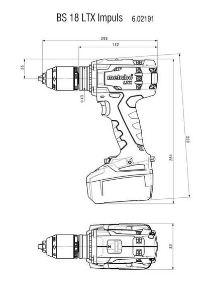 Акумуляторний дриль-шуруповерт Metabo BS 18 LTX Impuls (без АКБ) (602191840) 602191840 фото