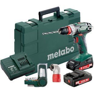 Дрель-шуруповерт Metabo BS 18 Quick Set + набор бит + угловая насадка (602217870) 602217870 фото