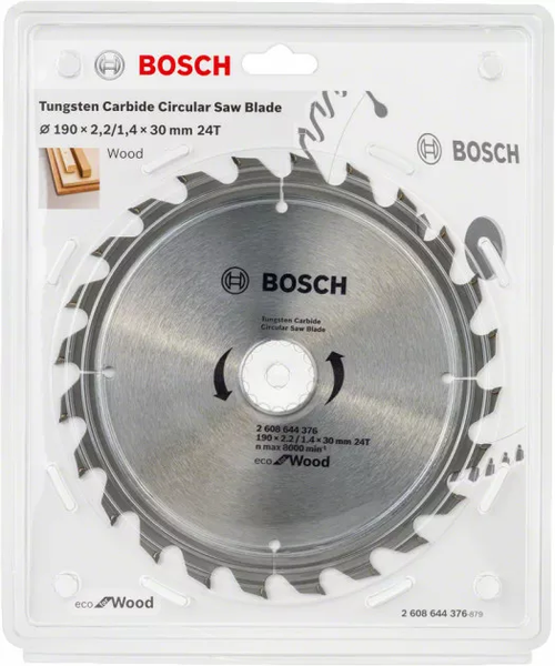 Пильний диск Bosch ЕСО for Wood 190х30 (2608644376) 2608644376 фото