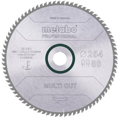 Пильный диск Metabo HW/CT 254x30 80FZ/TZ 5 (628093000) 628093000 фото