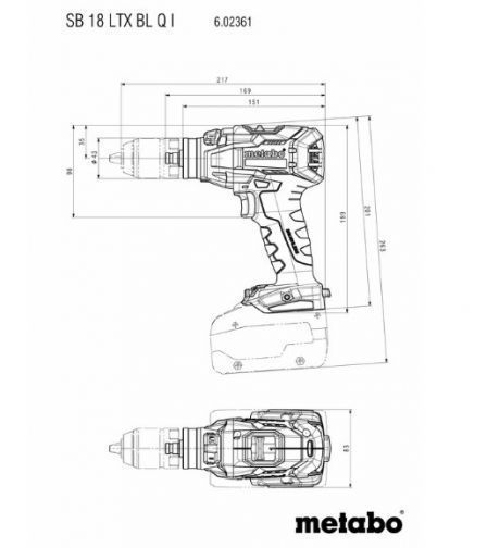 Аккумуляторная ударная шуруповерт Metabo SB 18 LTX BL Q I (602361650) 602361650 фото