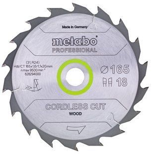 Пильний диск Metabo CordlessCutProf 165x20 (628294000) 628294000 фото
